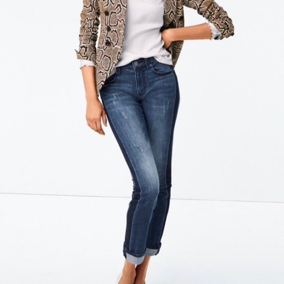 CABI Tuxedo High Rise Straight Jeans - Picture 4 of 12